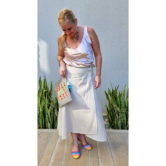 Falda lino italiano natural - tienda online