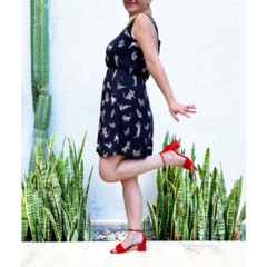 Vestido gasa gatitos negro - tienda online