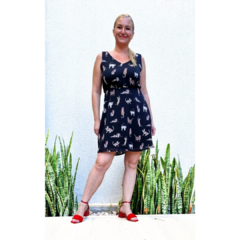 Vestido gasa gatitos negro - tienda online