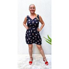 Vestido gasa gatitos negro - comprar online