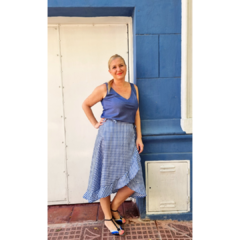 Musculosa al bies denim azul - tienda online