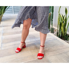 Falda cruzada al bies vichy negro - comprar online