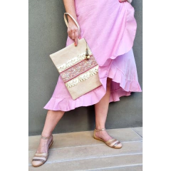 Falda cruzada oxford rosa