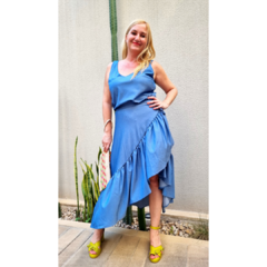 Musculosa al bies denim azul - comprar online