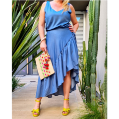 Musculosa al bies denim azul - comprar online