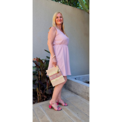 Vestido plumetí rosa escote V Hada - ALADA