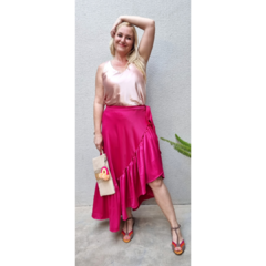 Musculosa satén rosa - comprar online