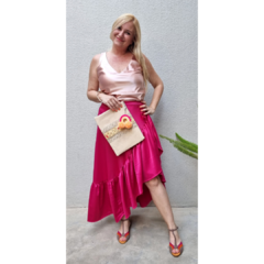 Musculosa satén rosa