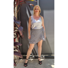 Musculosa satén Plata - ALADA