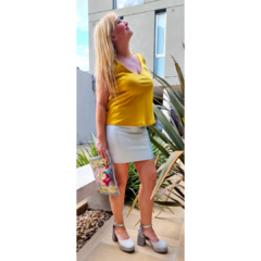 Musculosa seda mostaza - ALADA