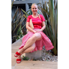 Falda Vichy cuadrille al bies rojo - comprar online