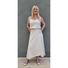 Falda lino italiano natural - comprar online