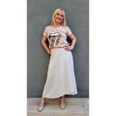 Falda lino italiano natural - comprar online