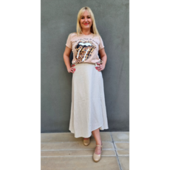 Falda lino italiano natural - comprar online