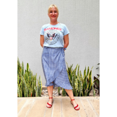 Falda Vichy al bies azul en internet