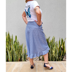 Falda Vichy al bies azul en internet