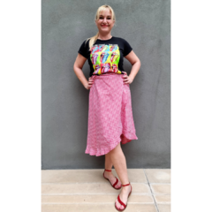 Falda Vichy cuadrille al bies rojo en internet