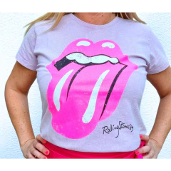 Remera lila Stone lengua Neon