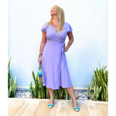 Vestido lino lurex elastizado Chicas del Cable lila