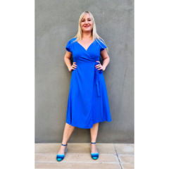 Vestido lino lurex elastizado Chicas del Cable azul francia - tienda online