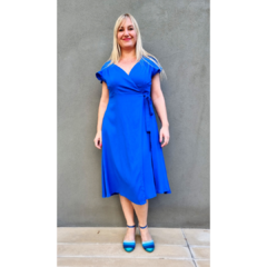 Imagen de Vestido lino lurex elastizado Chicas del Cable azul francia