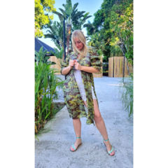 Kimono gasa traslúcida camuflado