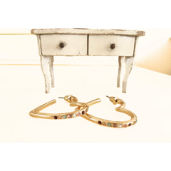 Aros colgantes corazón con strass multicolor - comprar online