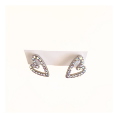 Aros corazón strass tornasol - comprar online