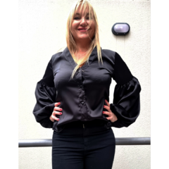 Camisa manga regulable Seda Negro - ALADA