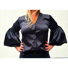 Imagen de Camisa manga regulable Seda Negro