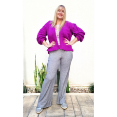 Pantalón lanilla wide leg gris melange - ALADA