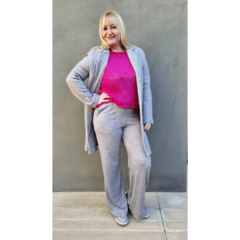 Pantalón lanilla wide leg gris melange en internet