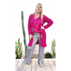 Imagen de Pantalón lanilla wide leg gris melange
