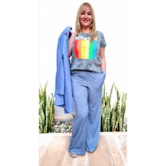 Remera polaroid gris multicolor - ALADA