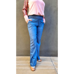 Pantalón denim camisero cintura elastizada - ALADA