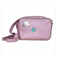 Bandolera lila estrellas verde/platino
