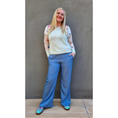 Pantalón denim camisero cintura elastizada - tienda online