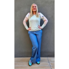 Pantalón denim camisero cintura elastizada - tienda online