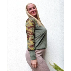 Buzo plush militar mangas seda camuflada