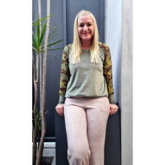 Buzo plush militar mangas seda camuflada - ALADA