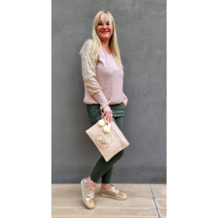 Zapatilla Urbana Glitter beige - comprar online