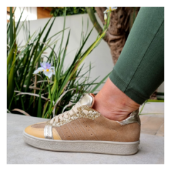 Zapatilla Urbana Glitter beige - tienda online