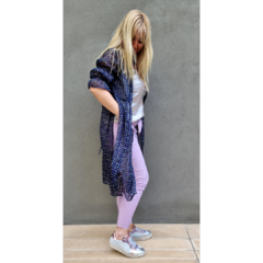 Kimono gasa traslúcida lunares multicolor azul