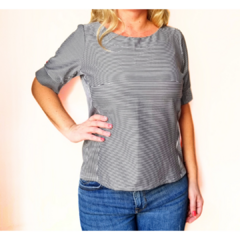 Remera marinera negro y blanco♥️ - comprar online