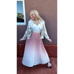 Falda midi tablas degradé rosa en internet