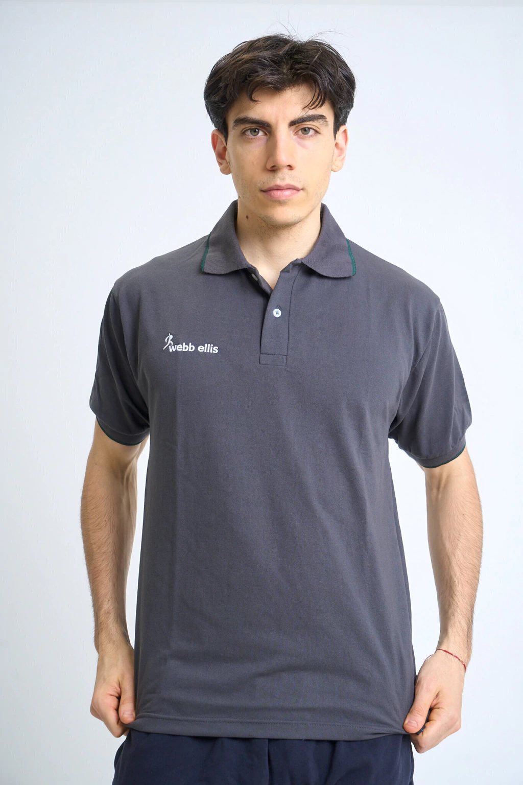 Chomba de Pique NIZA - Gris C/ Vivo Verde