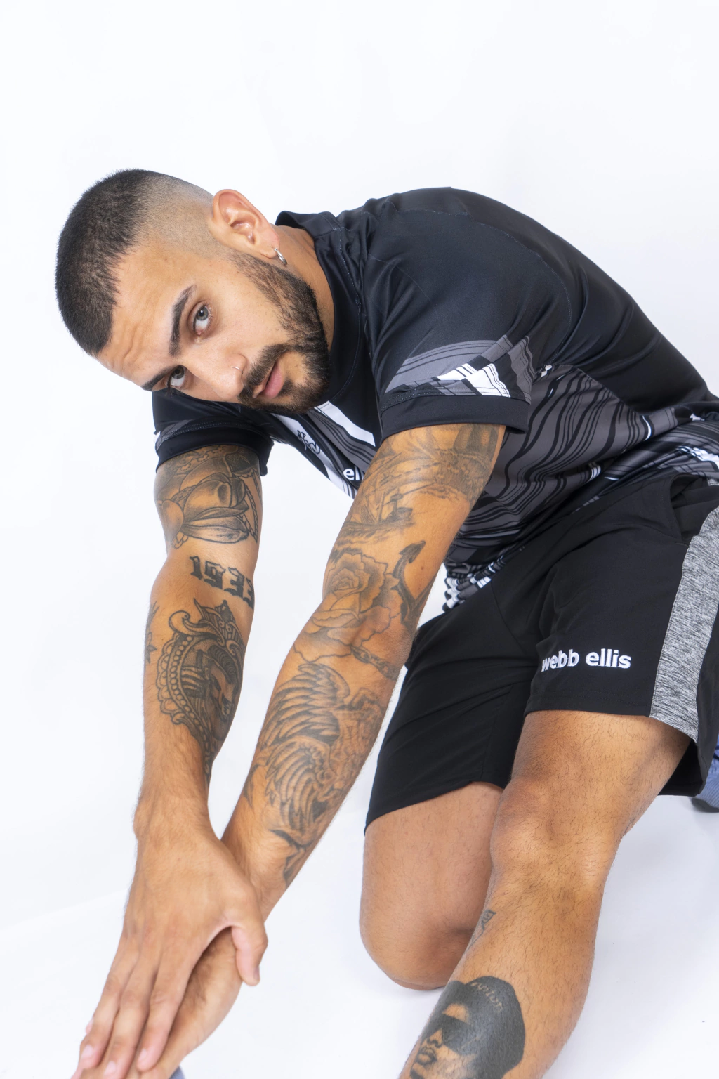 Bermuda de Microfibra PARÍS - Negro c/Gris