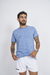 Remera Algodón Jaspeada - Azul Melange