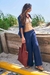 Pantalon Lino Azul