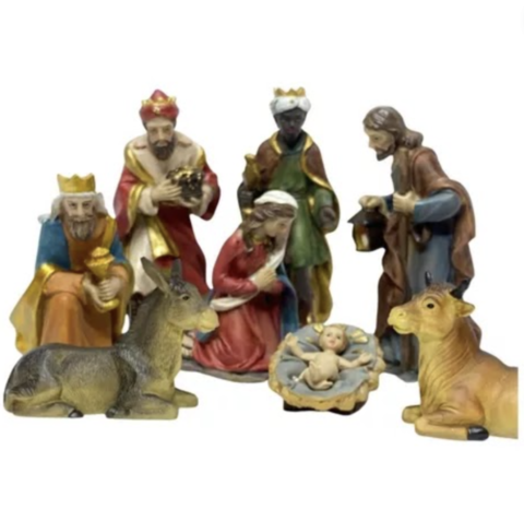 Pesebre Navideño de 8 Piezas Jesus Reyes. Alcasatu